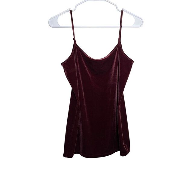 LOFT Tops - Loft Blouse Women's Medium Red Sleeveless Velvet Velour Tank Top Cami